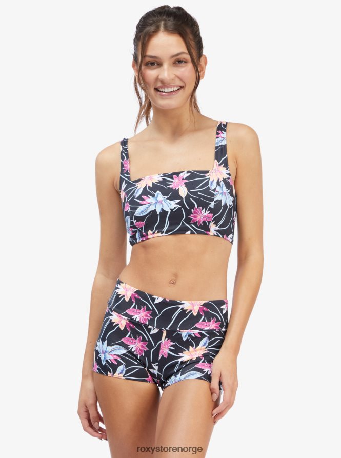 kvinner Roxy aktiv tankini sports-bh bikini topp antrasitt blomsterflyt 2B2N8R926 | bikini topper