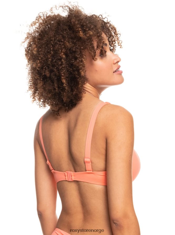 kvinner Roxy beach classics d-cup bikini topp med bøyle fusjonskorall 2B2N8R939 | bikini topper
