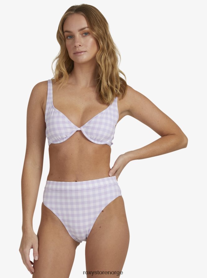 kvinner Roxy hjerte den rutete bøyle bralette bikini topp castle gingham lg pastell lilla 2B2N8R929 | bikini topper