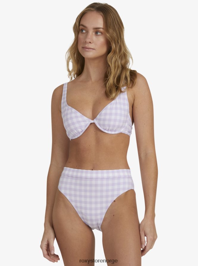 kvinner Roxy hjerte den rutete bøyle bralette bikini topp castle gingham lg pastell lilla 2B2N8R929 | bikini topper