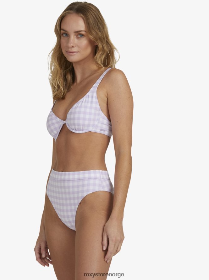 kvinner Roxy hjerte den rutete bøyle bralette bikini topp castle gingham lg pastell lilla 2B2N8R929 | bikini topper