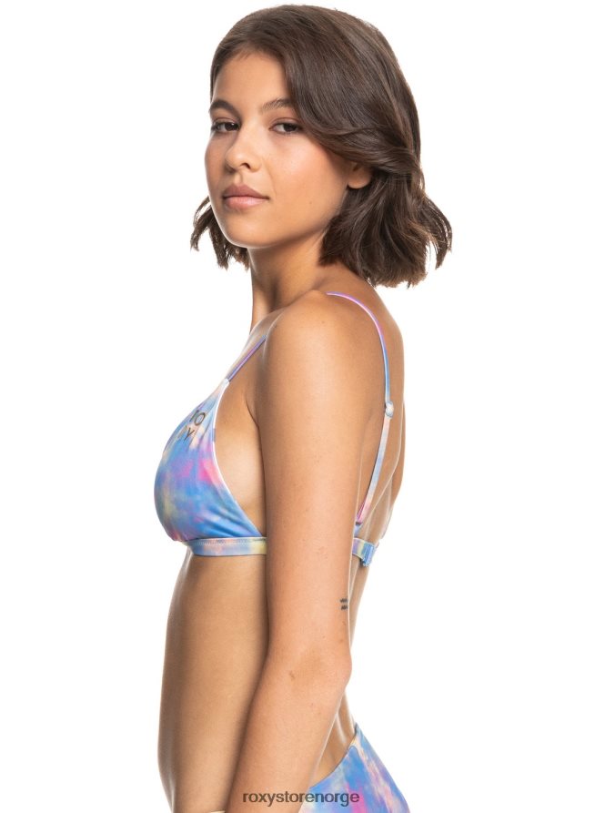 kvinner Roxy pop surf vendbar fast trekant bikini topp blek ringblomst tie dye vibber 2B2N8R931 | bikini topper