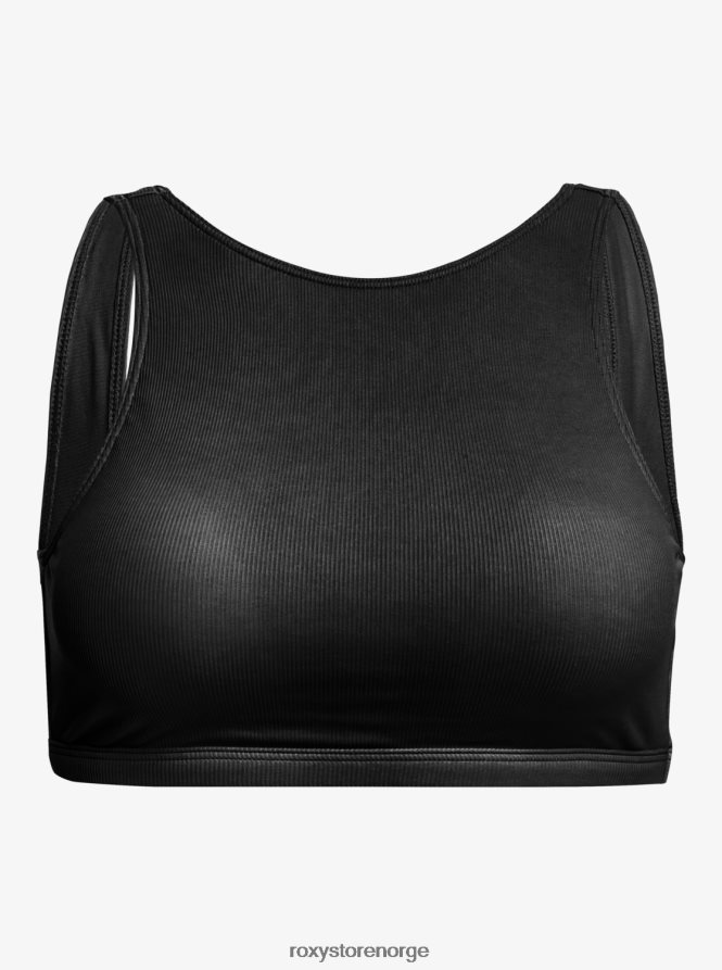 kvinner Roxy pro the pop up crop bikini topp antrasitt 2B2N8R714 | bikini topper