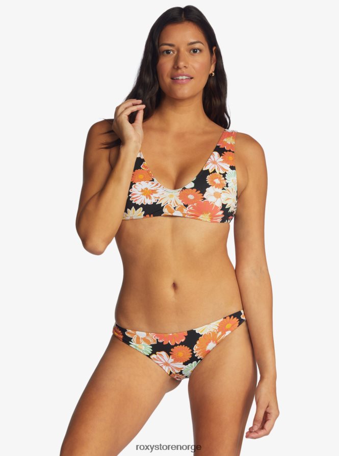 kvinner Roxy printede strandklassikere frekke bikinibukser antrasitt boogie chillen 2B2N8R1070 | bikinitruser