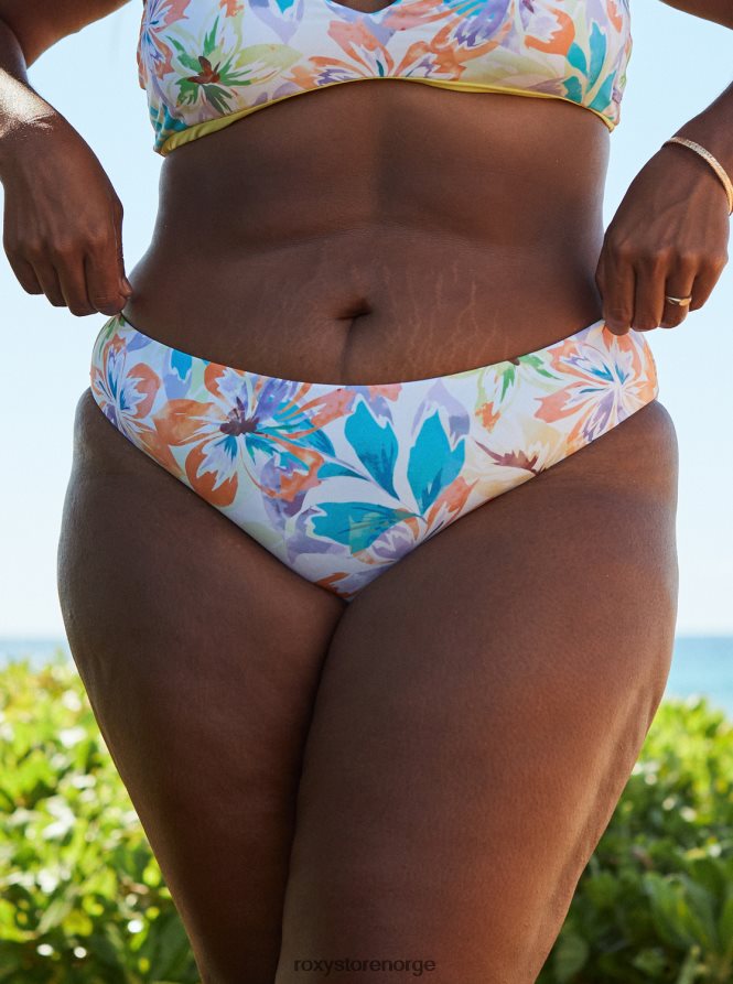 kvinner Roxy retro revo vendbar hipster bikinibukse snøhvit pualani combo 2B2N8R780 | bikinitruser