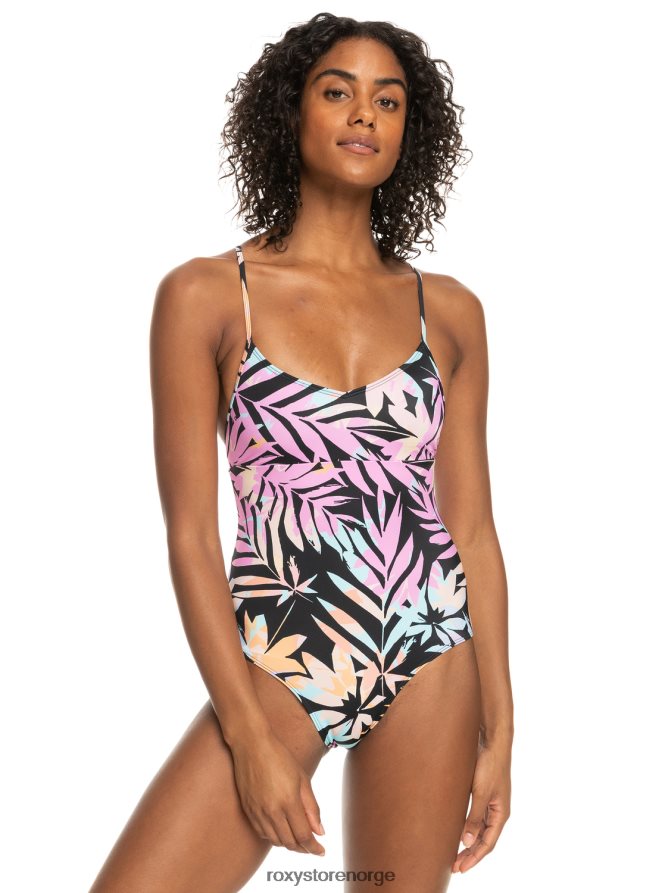 kvinner Roxy aktiv badedrakt i ett stykke antrasitt sebra jungel 2B2N8R850 | ett stykke