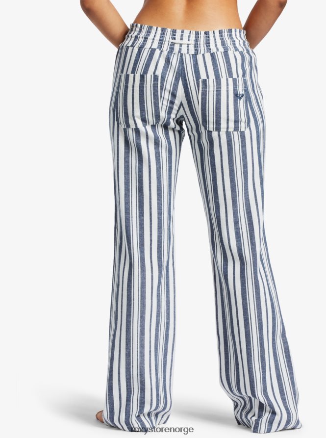 kvinner Roxy bukser med utsving ved havet humør indigo paradis stripe 2B2N8R233 | bukser