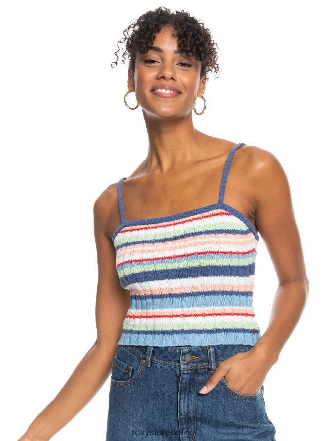 kvinner Roxy drømmeskilt stripe strikket tube topp snøhvit horisont linjen opp 2B2N8R458 | gensere
