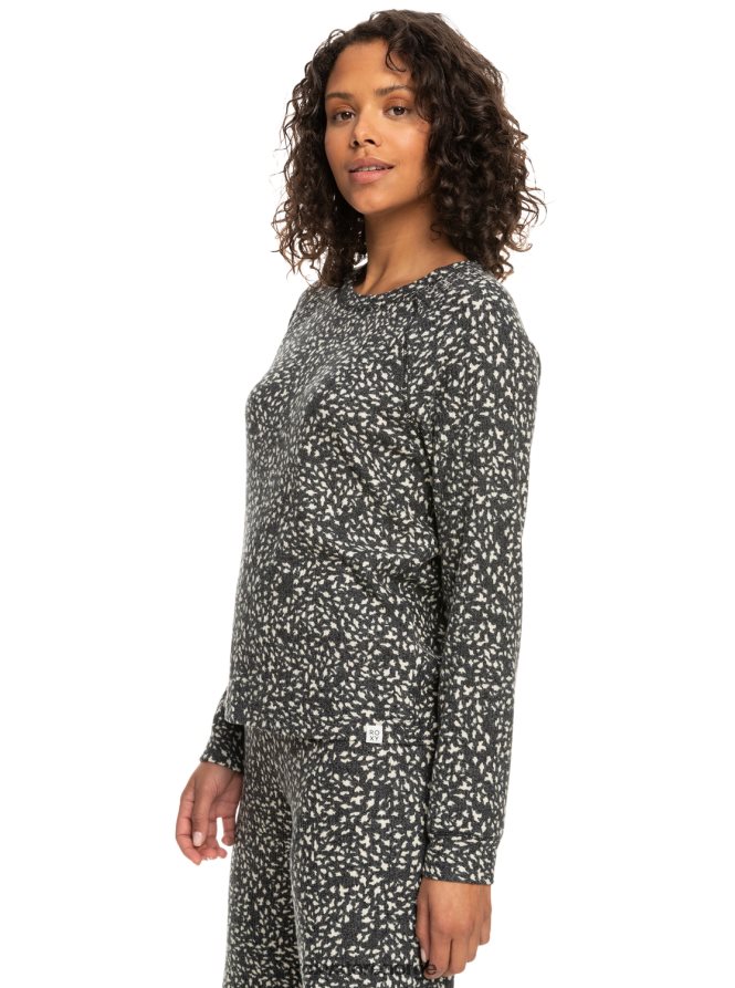 kvinner Roxy forankrer bort printet ribbet langermet topp tapioca animalia prikker 2B2N8R573 | hettegensere