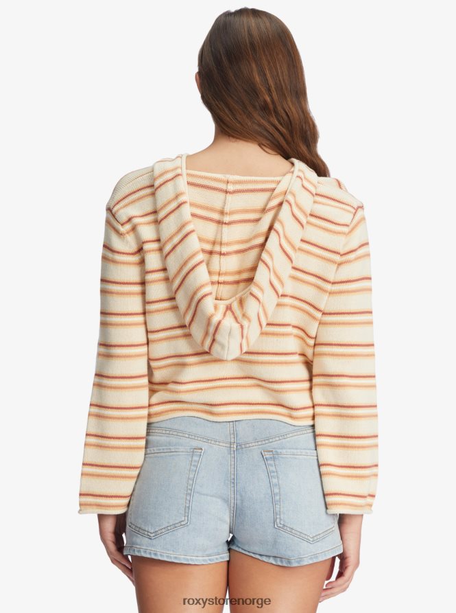 kvinner Roxy sidesveip poncho hettegenser tapioka retro stråler stripe 2B2N8R441 | hettegensere
