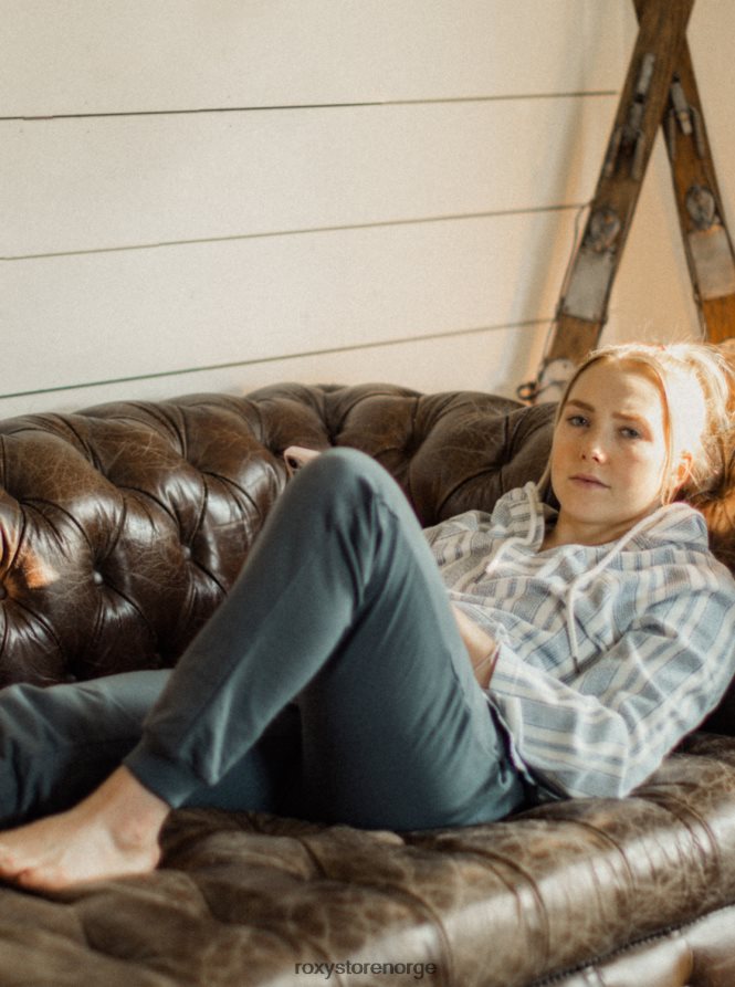 kvinner Roxy vill og gratis hettegenser i ponchostil snøhvit strandstripe 2B2N8R255 | hettegensere