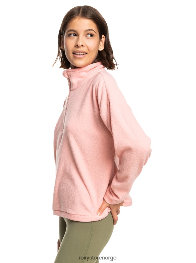 kvinner Roxy føler det for halvglidelås teknisk fleecegenser myk rose 2B2N8R570 | jakker