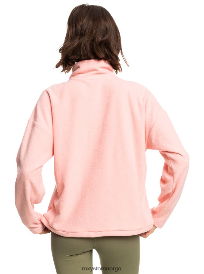 kvinner Roxy føler det for halvglidelås teknisk fleecegenser myk rose 2B2N8R570 | jakker