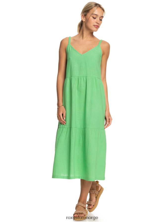kvinner Roxy midikjole i ventelinje absintgrønn 2B2N8R304 | kjoler