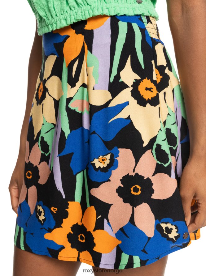 kvinner Roxy gyllen valmue mini flytende skjørt antrasitt blomst jammin 2B2N8R153 | skjørt