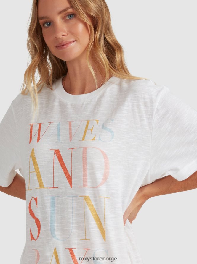 kvinner Roxy crystal visions overdimensjonert t-skjorte lys hvit 2B2N8R303 | t-skjorter