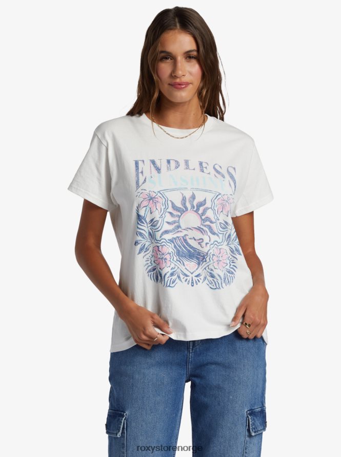 kvinner Roxy endeløs solskinn oversized t-skjorte Snøhvit 2B2N8R289 | t-skjorter