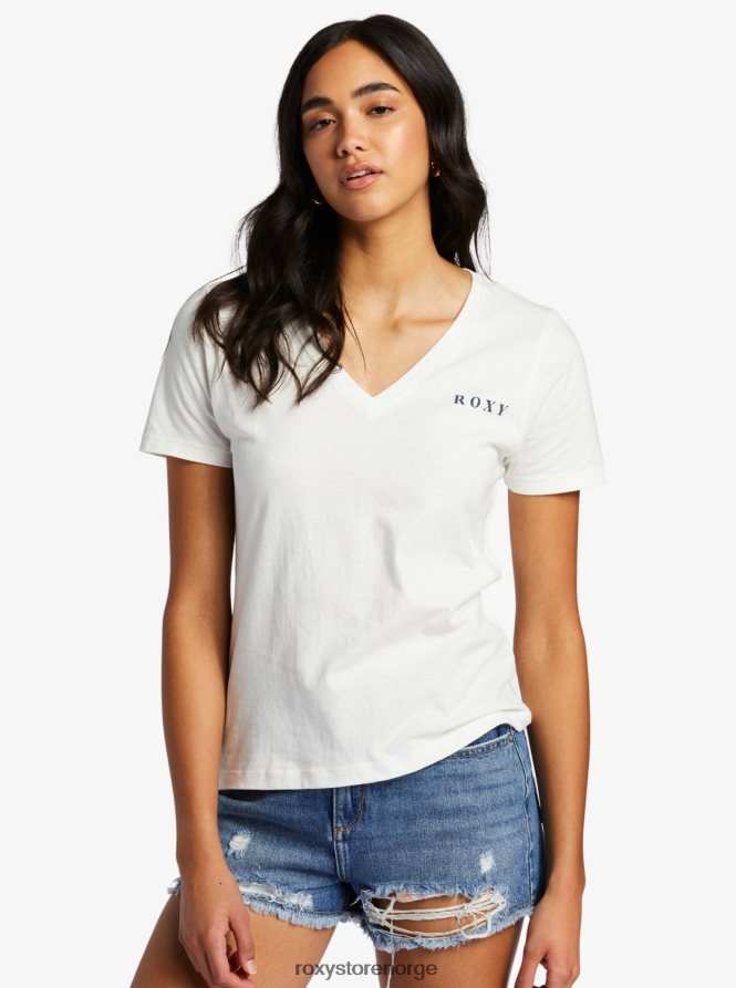 kvinner Roxy majestetisk scene v-hals t-skjorte Snøhvit 2B2N8R178 | t-skjorter