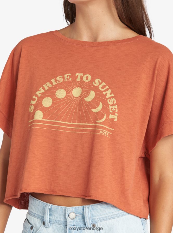 kvinner Roxy soloppgang til solnedgang drop shoulder t-skjorte bakt leire 2B2N8R513 | t-skjorter