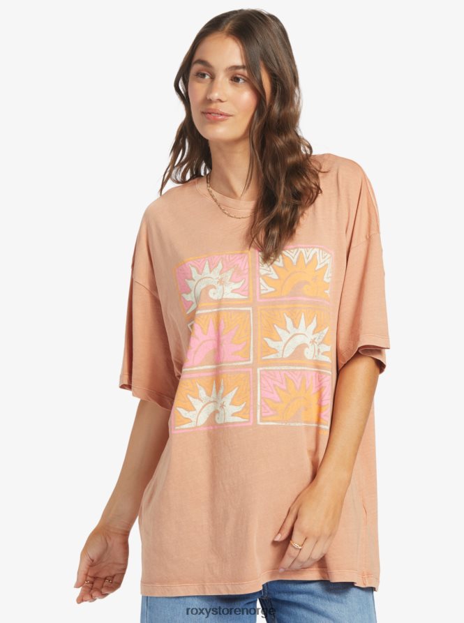 kvinner Roxy sunny daze oversized t-skjorte kork 2B2N8R230 | t-skjorter