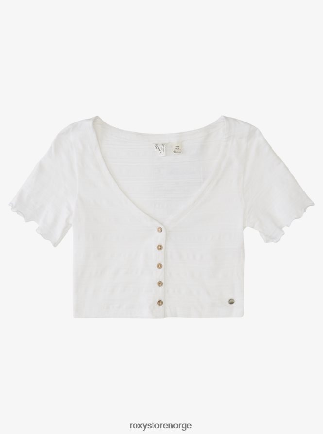 kvinner Roxy ukomplisert t-skjorte med tankeknapp foran Snøhvit 2B2N8R446 | t-skjorter