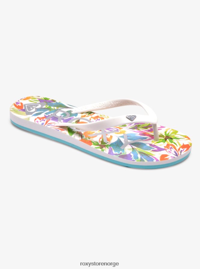 kvinner Roxy tahiti flipflops hvit/rosa/floral print 2B2N8R1293 | flip flops