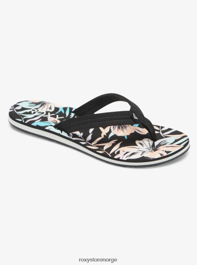 kvinner Roxy vista loreto flip-flops svart multi 2B2N8R1208 | flip flops