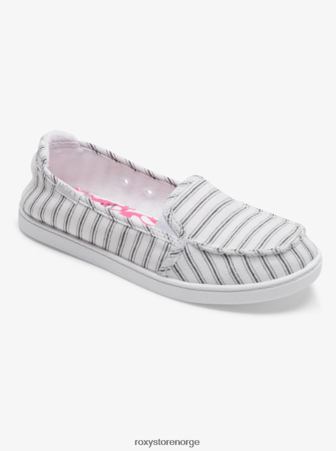kvinner Roxy minnow slip-on sko hvit/svart nålestripe 2B2N8R1354 | joggesko