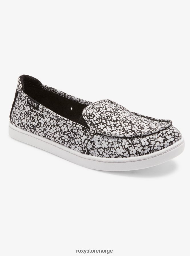 kvinner Roxy minnow slip-on sko svart hvit 2B2N8R1402 | joggesko