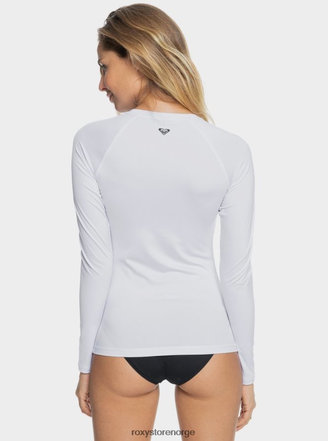 kvinner Roxy Essentials upf 50 langermet frontglidelås rashguard lys hvit 2B2N8R666 | rashguards
