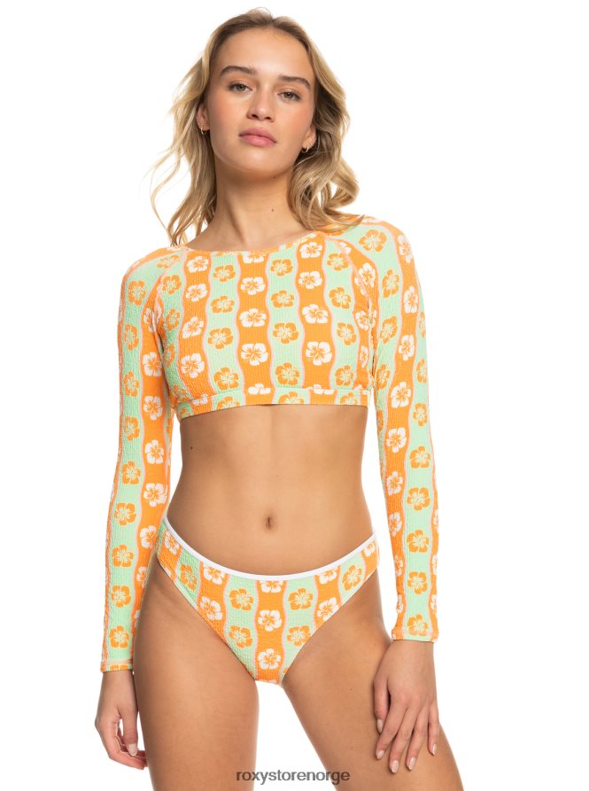 kvinner Roxy bølget beskåret langermet rashguard ambroisia bølge 2B2N8R598 | rashguards