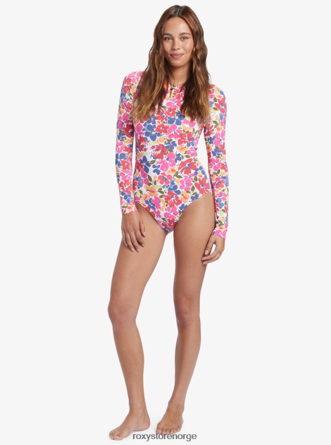 kvinner Roxy bloomin langermet badedrakt i ett stykke blomstrer 2B2N8R639 | rashguards