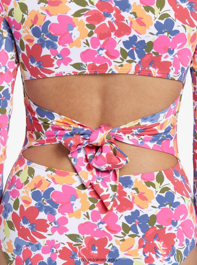 kvinner Roxy bloomin langermet badedrakt i ett stykke blomstrer 2B2N8R639 | rashguards