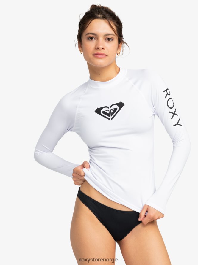 kvinner Roxy helhjertet langermet upf 50 rashguard lys hvit 2B2N8R665 | rashguards