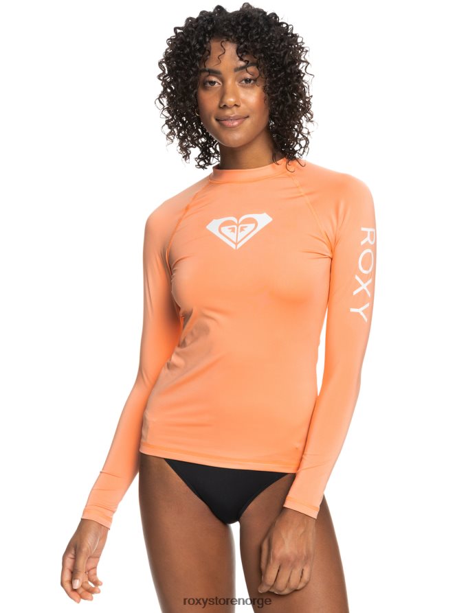kvinner Roxy helhjertet langermet upf 50 rashguard papaya punch 2B2N8R874 | rashguards